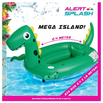 Produktbild von KiddyGo aufblasbare Dino Insel 240x180 cm mit Sitzbänken und Getränkehalter