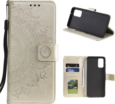 Obrázek produktu pro Pouzdro pro mobilní telefon Samsung Galaxy M31s pouzdro flipové pouzdro kryt ochranný kryt taška Mandala Gold