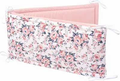 Produktbild von Weiche Bettumrandung mit Rosen-Motiv aus Baumwolle, 180x30cm, für Kinderbett