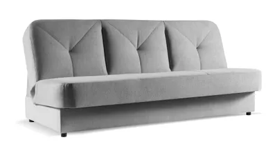 Produktbild von NARDO Schlafsofa Grau 199 x 91 x 91 cm – Sofa mit Schlaffunktion, Liegefläche 198 x 118 cm, modernes 3-Sitzer Couchsofa