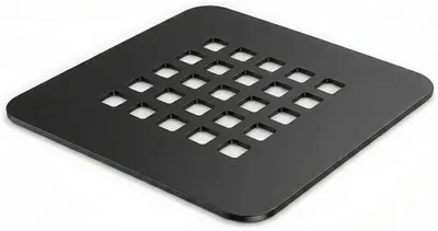 Obrázek produktu pro Čtvercová odtoková mřížka do sprchy - 125 x 125 mm - Nerezová ocel FLUVIA (černý lak)