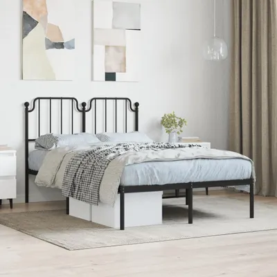 Produktbild von CLORIS Bettgestell Bettrahmen mit Kopfteil Metall Schwarz 120x190 cm, 18,85 kg