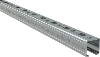 Image de Walraven Montageschiene RapidRail 30x30 2m C-Profil sv mit Schnittmarkierungen