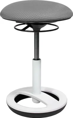 A studio shot of a height-adjustable stool.