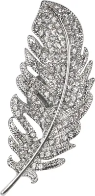 Produktbild von styleBREAKER Damen Magnet Schmuck Brosche Feder mit Strass, für Schals, Tücher oder Ponchos 05050068