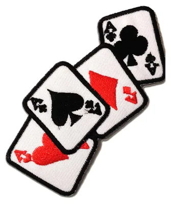 Obrázek produktu pro Aces Poker Cards Biker - nášivka, Nažehlovací nášivka, Nášivky, Nášivky, Nažehlovací, Velikost: 11 x 5 cm