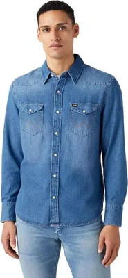 Produktbild von Wrangler 27mw Langarmhemd Blau L Herren Blau L