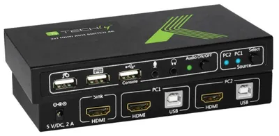Image de Techly KVM Switch USB, HDMI, 4K, 2 Wege