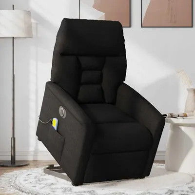 Produktbild von vidaXL Elektrischer Massagesessel mit Aufstehhilfe Schwarz Stoff