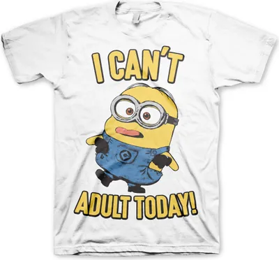 Produktbild von Minions - I Can't Adult Today T-Shirt - X-Large - White