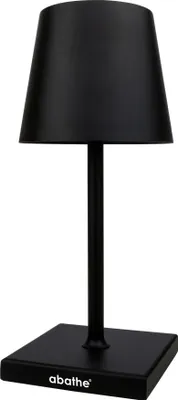 Produktbild von abathe LED Akku Tischleuchte mit USB in schwarz- stufenlos dimmbar, aufladbar, warmes, weißes Licht - sichtfreie Höhe von 25cm - für drinnen und draußen