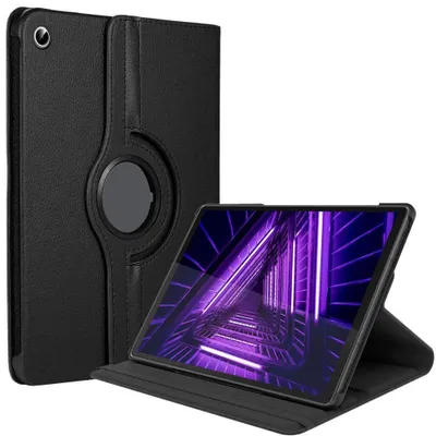 Image de Coque pour Lenovo Tab M10 FHD Plus 10,3 Pouces, Etui Rotatif 360° Multi-Angle CuirPolyuréthaneNoir