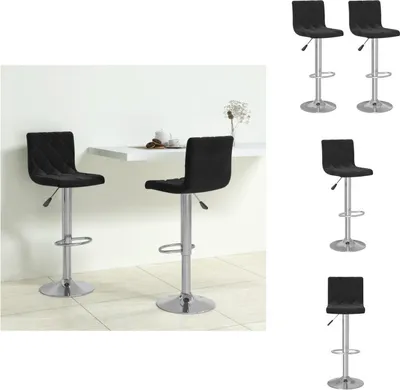 Immagine prodotto di vidaXL Sgabello da bar 2 pezzi in velluto nero - Sgabello da bar