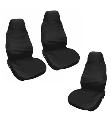 Produktbild von 3er Set Auto Werkstattschoner Autositz | KFZ Sitzbezug Universal | PKW Schonbezug - Farbe schwarz | Universal Sitzschoner mit Kopfstützenabdeckung | Überzug - Sitzauflage