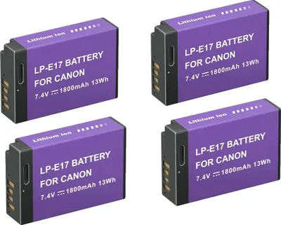 Image de Batterie de l'appareil photo, 1800mAh, entrée de charge Type-C, batterie 4PCS