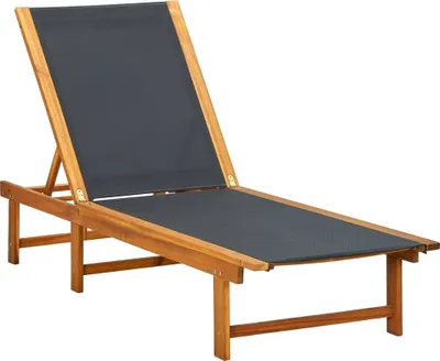 Produktbild von The Living Store Sonnenliege Massivholz Akazie und Textilene