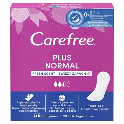 Immagine prodotto di Carefree 5284252000 Carefree Slipeinlagen Plus Normal mit Frischeduft für Slip, 56 St.