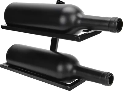 Produktbild von Wandfach für 2/4 Weingläser - schwarz - schräges Design - Metall - Wohnzimmer Bar