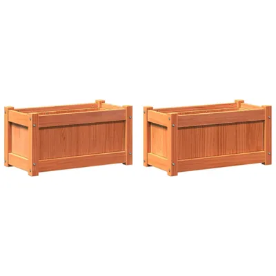 Produktbild von vidaXL Pflanzkübel 2 Stk. Wachsbraun Massivholz Kiefer