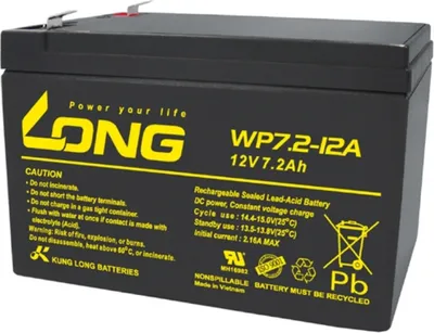 Image de Long - WP7.2-12A - 12 volts 7200 mAh Pb - Faston 187 (F1)