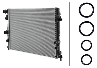 Produktbild von Kühler Motorkühlung Kühlrippen gelötet 650 x 448 mm HELLA für u.a. SEAT IBIZA