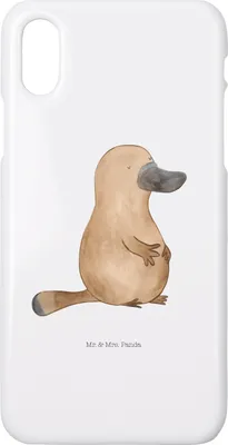 Produktbild von Mr. & Mrs. Panda Iphone 10 Handyhülle Schnabeltier Mut - Weiß - Geschenk, Meer, Hülle, Büro, Arbeit, Weltreise, Motivation, Training, Handy, X, Cover