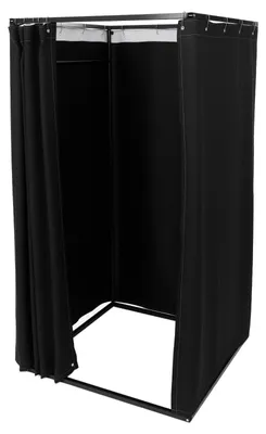 Produktbild von Mobile Umkleidekabine - Ankleidekabine 100x200 cm - Metallrahmen - Freistehend - Für 3–4 Personen - Schwarz