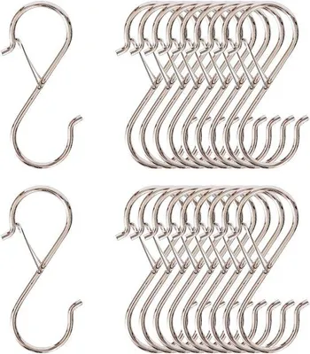 Produktbild von Famanu S-Haken Set - Robuste Aufbewahrungslösung - 9 cm - Silber