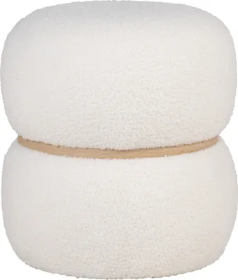 Produktbild von Pouf >Milford< in Weiss, Stoff - 38x41x38cm (BxHxT)