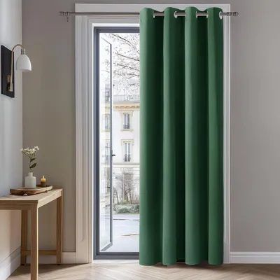 Immagine prodotto di Tende oscuranti fonoassorbenti con passanti, tenda termica, protezione dal freddo, protezione dal caldo, 214x132 cm, verde bosco, 1 pezzo