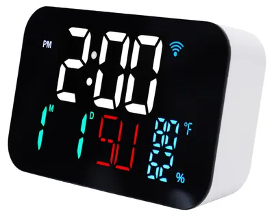 WLAN-Smart-Uhr mit LED-Display, Temperatur- und Luftfeuchtigkeitsanzeige