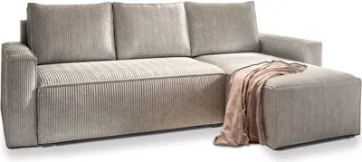Produktbild von Masseno Ecksofa POTARO mit Schlaffunktion L-Form, Sofa mit Bettkasten, Wohnzimmersofa, Couch, Soffa, Bettsofa, Couchgarnitur- Creme, POSO 100
