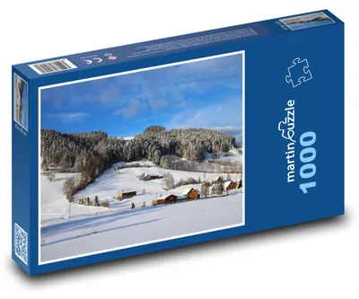 Produktbild von Puzzle 1000 Winterliches Hochgebirgsdorf - martinpuzzle
