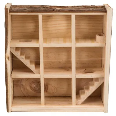 Zdjęcie produktu dla Trixie Natural Living wieża do zabawy dla myszy i chomików karłowatych, 3 piętra 30x30x10 cm