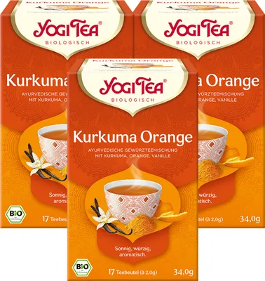 Produktbild von 3 x  YOGI TEA Kurkuma Orange | 3 x 34g