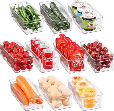 Produktbild von Famanu Kühlschrankorganizer Set 10-teilig - BPA-frei, transparent