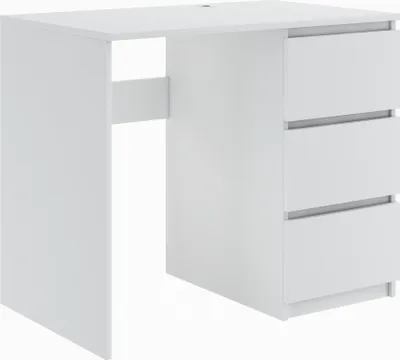 Produktbild von Schreibtisch Computertisch weiß matt - 90x50x77 cm mit 2 Schubladen platzsparend