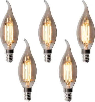 Produktbild von LUEDD 5er-Set E14 Dimmbare LED-Glühbirnen BXS35 Rauch 4W 300 lm 2200K