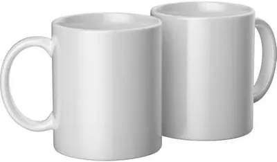 Produktbild von Tassen, 2 x Sublimationsbecher mit Tinte, Weiß, Blanko, 355 ml