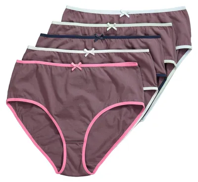 Immagine prodotto di Ulla Popken: slip midi per donna, taglie forti, confezione da 5, colori assortiti