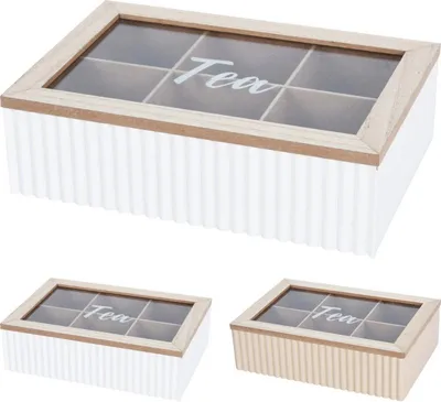 Produktbild von Teedose aus Holz 23x15,5x8 cm dekorativ