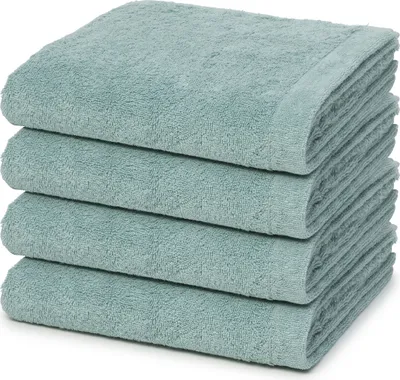 Produktbild von Cawö Lifestyle 4 X Handtuch im Set Puristisch edles Design für jedes Bad, Hautsympathisch und saugkräftig, Voluminöse Tücher mit Flächengewicht 520 g/m² 50 X 100cm