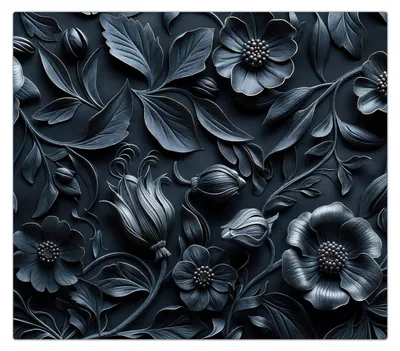 Produktbild von Spritzschutz Herdabdeckplatte Schneidebrett aus Glas Florales Muster 1-Teilig (60x52cm)