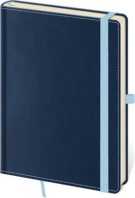 Obrázek produktu pro Zápisník Double Blue - tečkovaný L, 14,5 × 20,5 cm