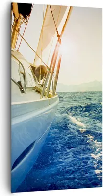 Produktbild von Bild auf Leinwand - Leinwandbild - Einteilig - Yacht Segelboot Sonne - 65x120cm - Wand Bild - Wanddeko - Wandbilder - Leinwanddruck - Bilder - Wanddekoration - Leinwand bilder - PA65x120-4138
