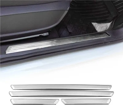 Image de Protection Seuils de Porte pour VW Golf 2019-2025 Acier inox chromé 4 Pcs