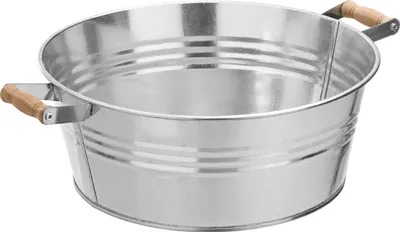 Produktbild von Dehner Pflanztöpfchen, Ø 37 cm, Höhe 15 cm, verzinkt, silber