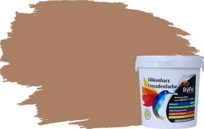 Produktbild von RyFo Colors Silikonharz Fassadenfarbe Lotuseffekt Trend Treibholz 1l - bunte Fassadenfarbe, weitere Braun Farbtöne und Größen erhältlich, Deckkraft Klasse 1