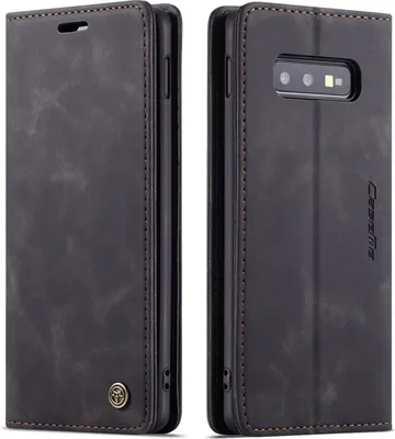 Image de Galaxy S10E Case, RetroPolyuréthaneLeather Case, Card Pockets, Magnetic Closure, Case with Stand Function for Samsung Galaxy S10E Black