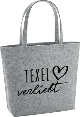Produktbild von Huuraa Filzshopper Texel verliebt 22 Liter Grey Melange Filztasche Geschenkidee
